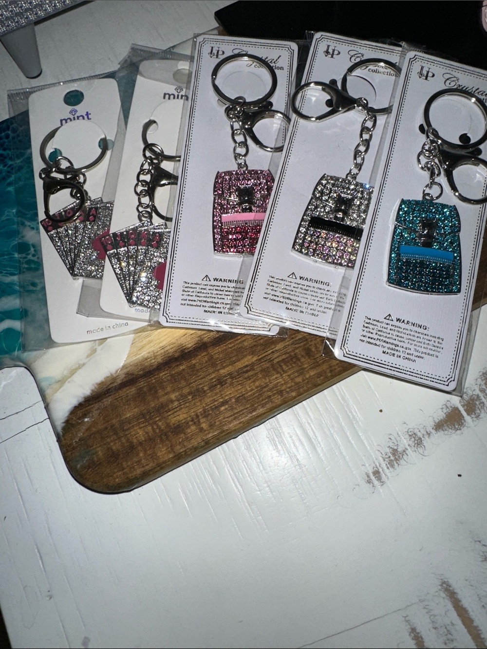 Host appreciation . Rhinestone Purse & Card Keychain Lot - Pink, Silver, Teal